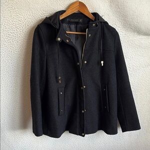 Zara Women's Black Jacket with Gold Details